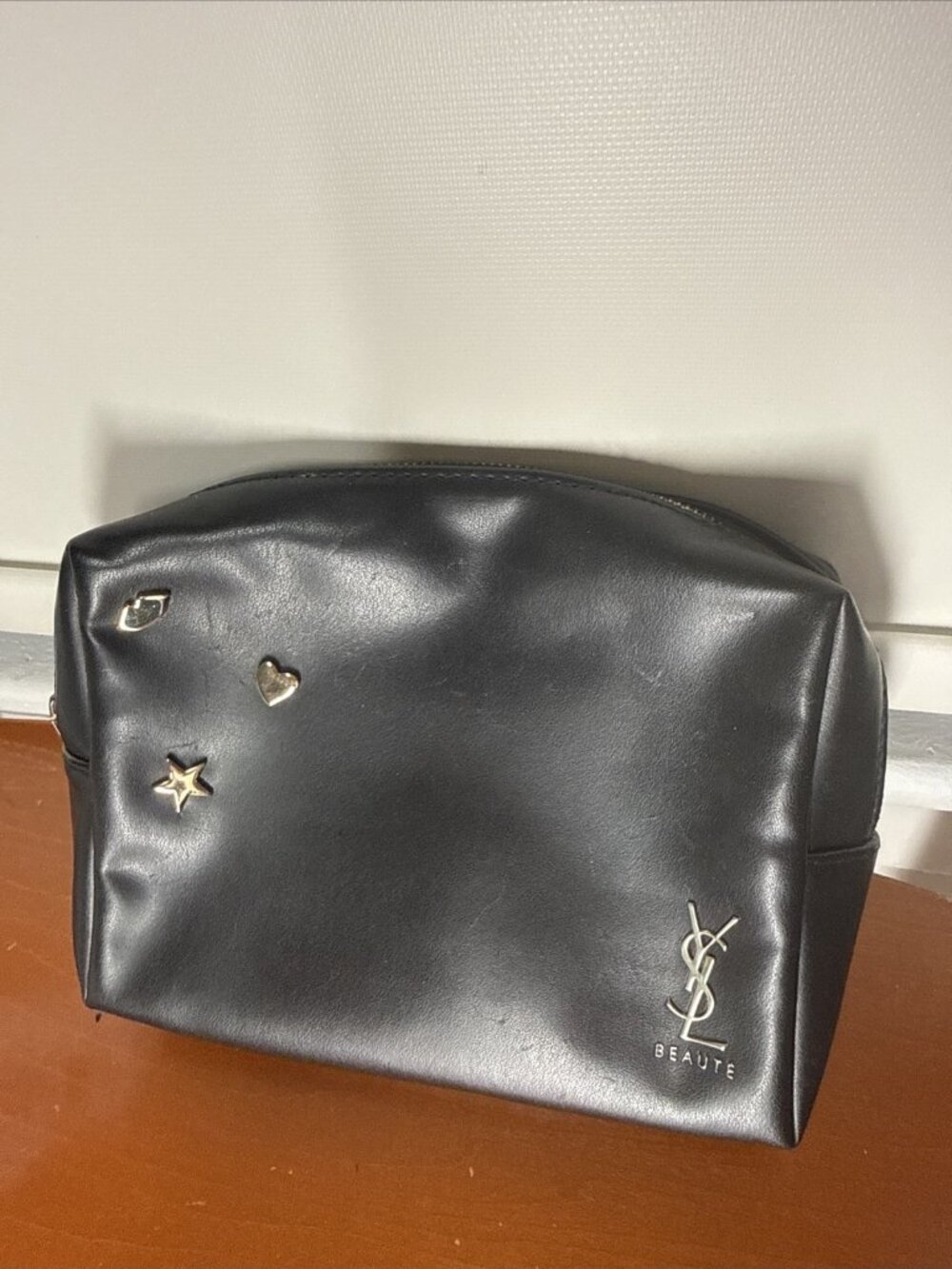 YSL Yves Saint Laurent Beaute Pouch Bag Cosmetic Pouch Black Mini Clutch Bag